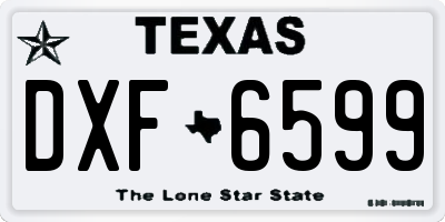TX license plate DXF6599