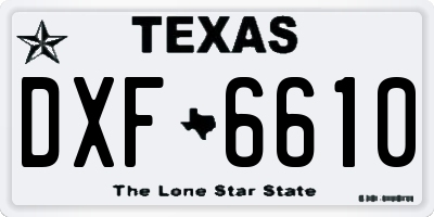 TX license plate DXF6610