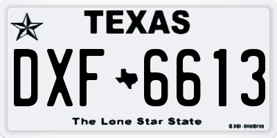 TX license plate DXF6613