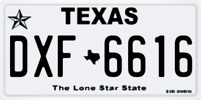 TX license plate DXF6616