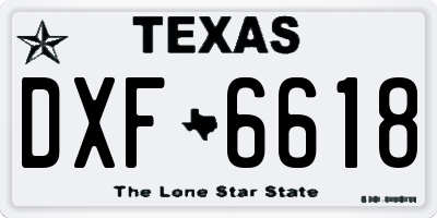 TX license plate DXF6618