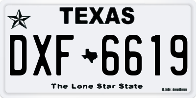 TX license plate DXF6619