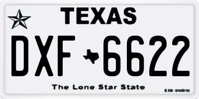 TX license plate DXF6622