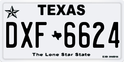 TX license plate DXF6624