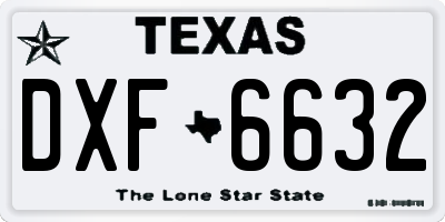 TX license plate DXF6632