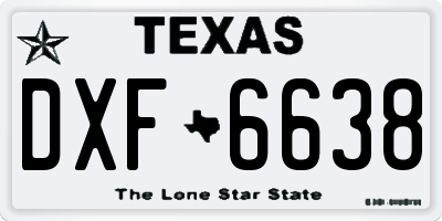TX license plate DXF6638