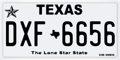 TX license plate DXF6656