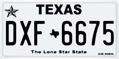 TX license plate DXF6675