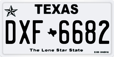 TX license plate DXF6682