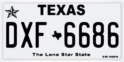 TX license plate DXF6686