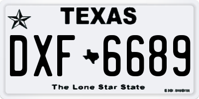 TX license plate DXF6689