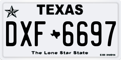 TX license plate DXF6697