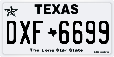 TX license plate DXF6699