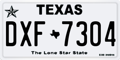 TX license plate DXF7304