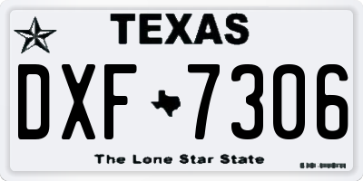 TX license plate DXF7306