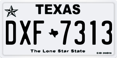 TX license plate DXF7313
