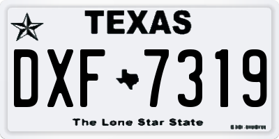 TX license plate DXF7319