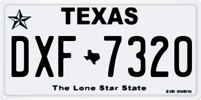 TX license plate DXF7320