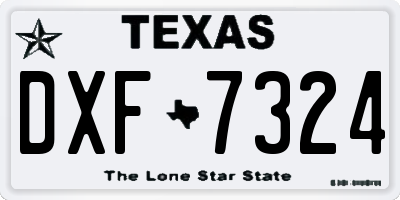 TX license plate DXF7324