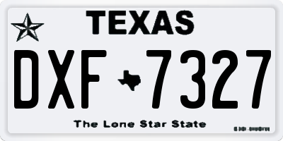 TX license plate DXF7327