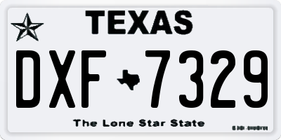 TX license plate DXF7329