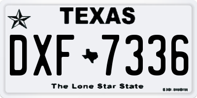 TX license plate DXF7336