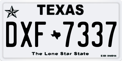TX license plate DXF7337