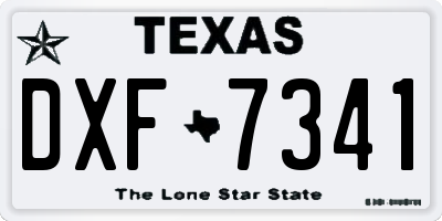 TX license plate DXF7341