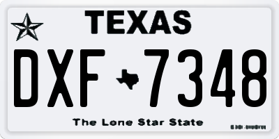 TX license plate DXF7348