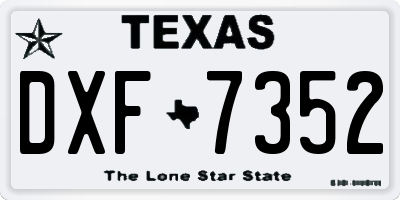 TX license plate DXF7352