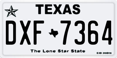 TX license plate DXF7364