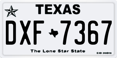 TX license plate DXF7367