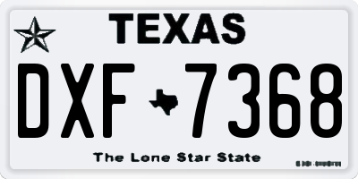 TX license plate DXF7368