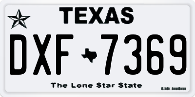 TX license plate DXF7369