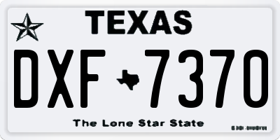 TX license plate DXF7370