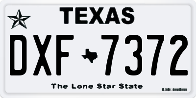 TX license plate DXF7372