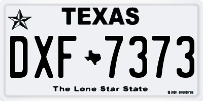 TX license plate DXF7373