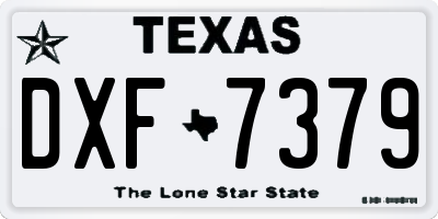 TX license plate DXF7379