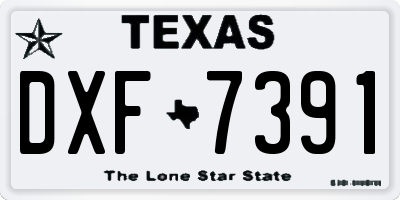 TX license plate DXF7391