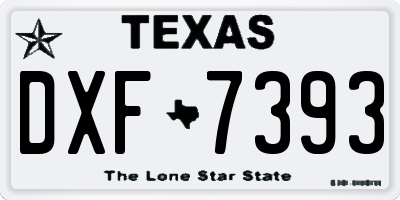 TX license plate DXF7393