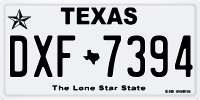 TX license plate DXF7394