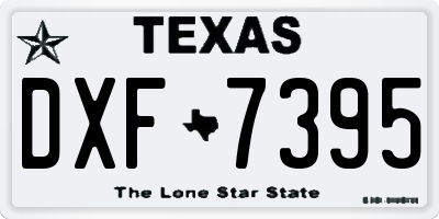 TX license plate DXF7395