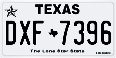 TX license plate DXF7396