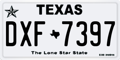 TX license plate DXF7397
