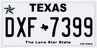 TX license plate DXF7399