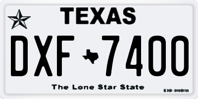 TX license plate DXF7400