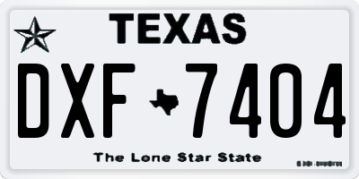 TX license plate DXF7404