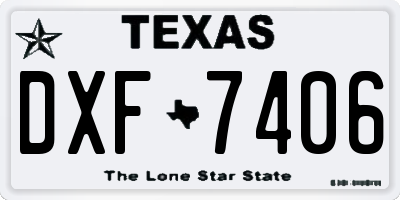 TX license plate DXF7406