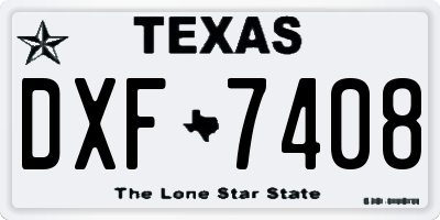 TX license plate DXF7408