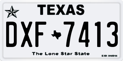 TX license plate DXF7413
